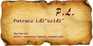 Petrecz László névjegykártya
